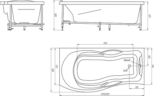 Ванна акриловая BellRado Милен 170x90 L BR7011024-00(L)