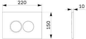 Клавиша смыва для унитаза Am.Pm ProС L I070151 хром глянцевый Клавиша смыва для унитаза Am.Pm ProС L I070151 хром глянцевый, 2