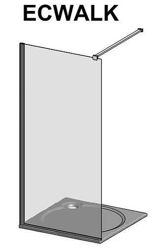 Душевое ограждение 1400мм прозрачное стекло Roltechnik Exclusive Line ECWALK/1400 black elox 585-1400000-05-02