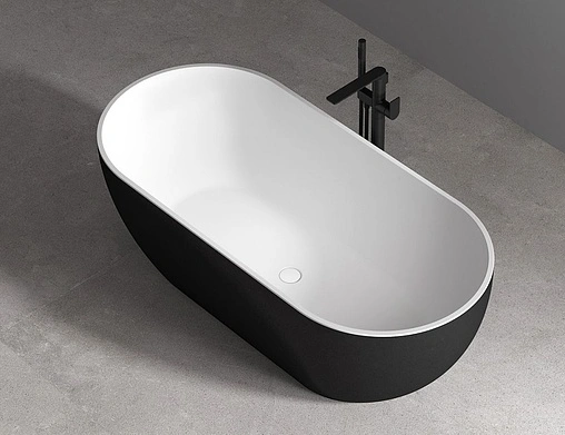 Ванна акриловая отдельностоящая Abber 172x79 белый/панель Black matte AB9241B