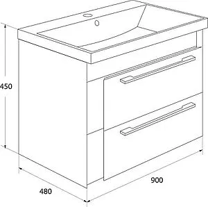 Тумба под умывальник подвесная IDDIS Color Plus 90 белый/розовый COL90P0i95 Тумба под умывальник подвесная IDDIS Color Plus 90 белый/розовый COL90P0i95, 2