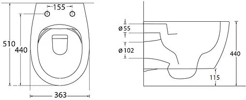 Унитаз подвесной безободковый Allen Brau Fantasy индиго 4.11004.ID