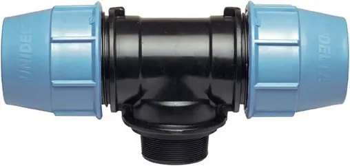 Тройник компрессионный переходной 63мм x 1½"н x 63мм Unidelta 1010064006