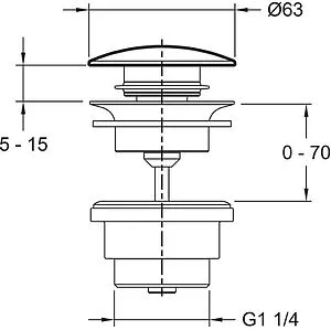 Выпуск автоматический для раковины Jacob Delafon Nouvelle Vague чёрный матовый E30536-BLV Выпуск автоматический для раковины Jacob Delafon Nouvelle Vague чёрный матовый E30536-BLV, 2