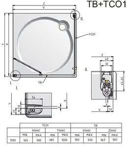Боковая стенка 900мм прозрачное стекло Roltechnik Tower Line TB/900 725-9000000-01-02, 2