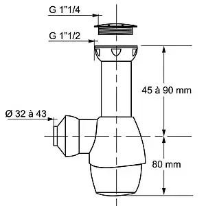 Сифон бутылочный для раковины Wirquin белый 31180002 Сифон бутылочный для раковины Wirquin белый 31180002, 2
