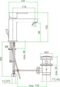 Смеситель для раковины Fiore Katana хром 77CR7520, 2