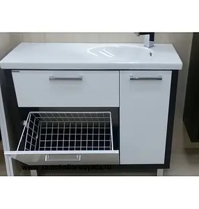 Тумба-умывальник напольная Aquaton Брайтон 80 белый/венге 1A1860K0BR500 Тумба-умывальник напольная Aquaton Брайтон 80 белый/венге 1A1860K0BR500, 4