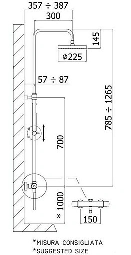 Душевая система с термостатом для душа Paffoni Birillo хром ZCOL638LIQCR