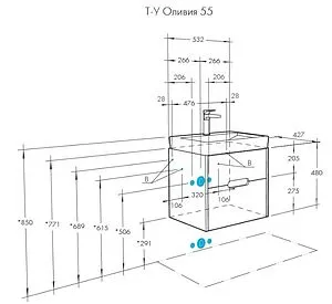 Тумба-умывальник подвесная Aquaton Оливия 55 бежевый/дуб веллингтон 1A2542K0OLVG0 Тумба-умывальник подвесная Aquaton Оливия 55 бежевый/дуб веллингтон 1A2542K0OLVG0, 2