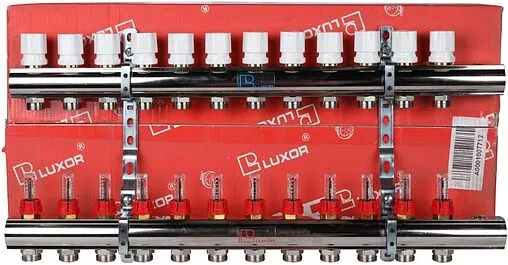 Группа коллекторная с расходомерами 12 отводов 1&quot;в/в x ¾&quot;ек Luxor CD 477/12 15662712N