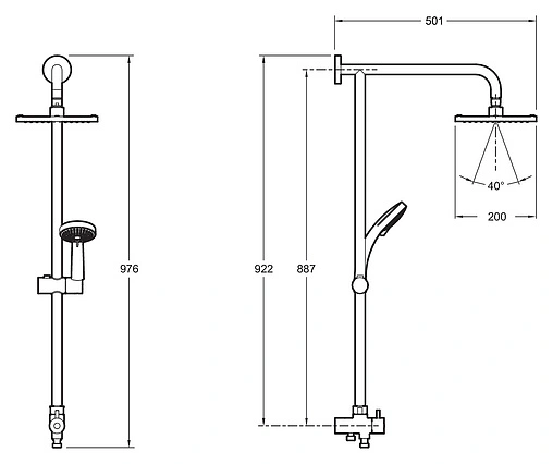 Душевая система без смесителя Jacob Delafon Eo хром E45893-CP