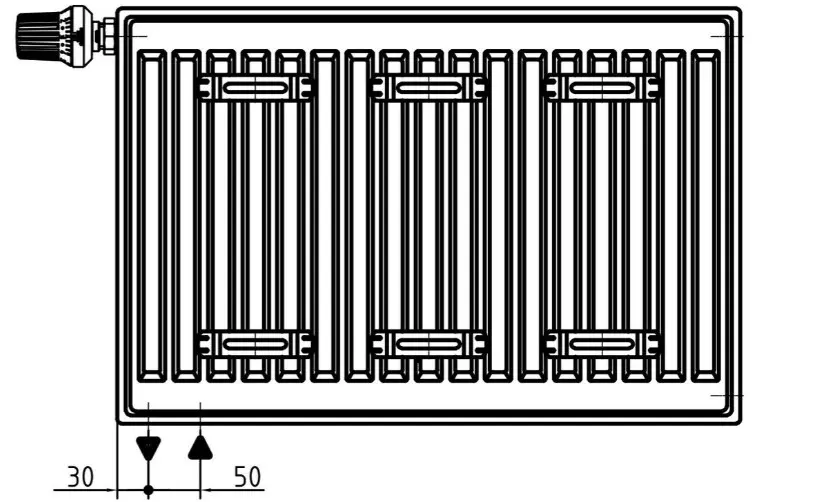 Радиатор стальной панельный Brugman Profil-V тип 22 300 x 1200 мм FEV220301201UBY, 2