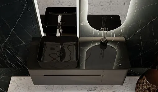 Тумба под умывальник подвесная Jorno Shine 120 антрацит Shi.01.120/P/A