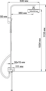 Душевая система без смесителя Wasserkraft хром A042 Душевая система без смесителя Wasserkraft хром A042, 2