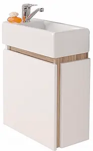 Тумба-умывальник подвесная Aquaton Эклипс M 45 L белый/эбони светлый 1A1728K1EK49L, 1