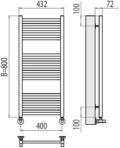 Полотенцесушитель водяной лесенка Terminus Аврора П16 400х800 полированная сталь 4670078529305