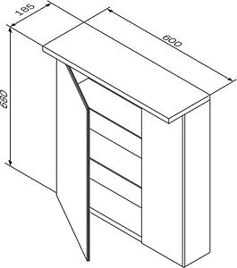 Шкаф-зеркало Am.Pm Spirit 2.0 60 R кобальтовый глянец M70AMCR0601PG Шкаф-зеркало Am.Pm Spirit 2.0 60 R кобальтовый глянец M70AMCR0601PG, 2