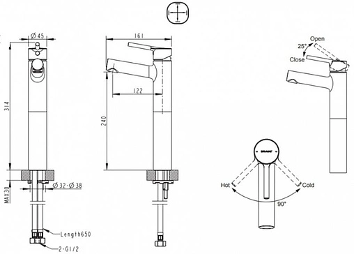 Смеситель для раковины Bravat Palace хром F1172217CP-A-RUS