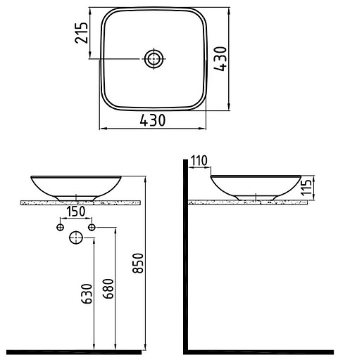 Раковина Bien Harmony 43 белый HRLG04301FD0W3000
