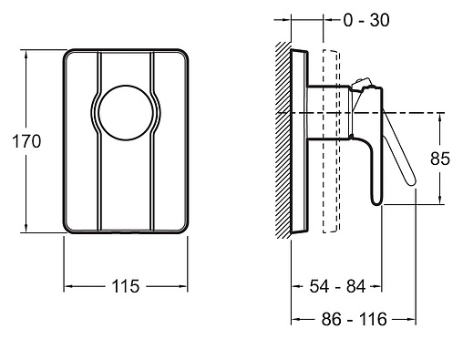 Смеситель для душа скрытого монтажа Jacob Delafon Singulier хром E98708-CP Смеситель для душа скрытого монтажа Jacob Delafon Singulier хром E98708-CP