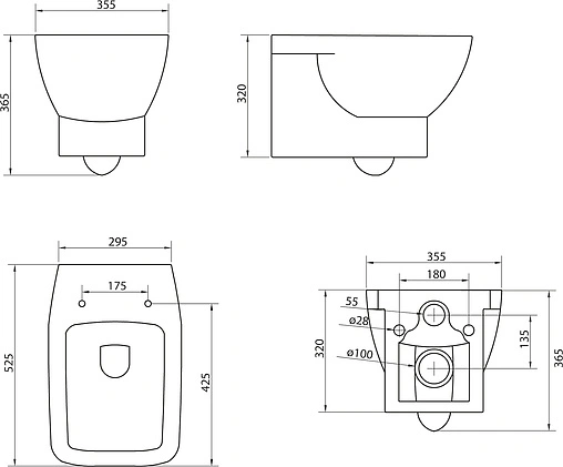 Унитаз подвесной BelBagno Lago белый BB128CH