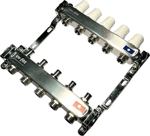 Группа коллекторная без расходомеров 5 отводов 1&quot;в/в x ¾&quot;ек Uni-fitt OPTIMAL 451B4305.RU