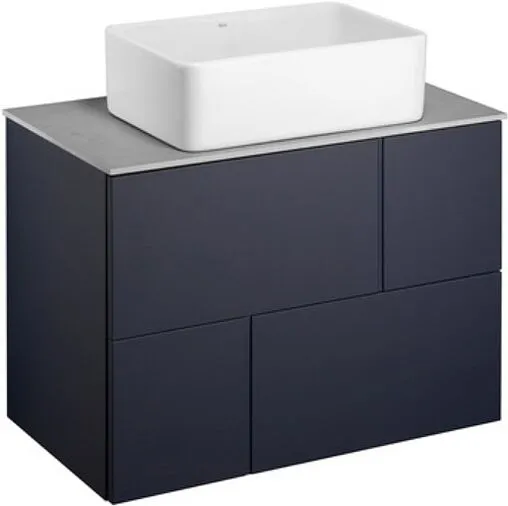 Тумба-умывальник подвесная Roca Luna 80 синий ZRU9307767+ZRU9307771+32700B000