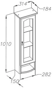 Шкаф Opadiris Риспекто 32 L слоновая кость 00-00006079, 2