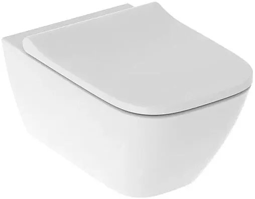 Комплект 5 в 1 Geberit Smyle Square Rimfree 500.153.37.1 с кнопкой Delta 30 115.137.11.1 белый глянцевый Комплект 5 в 1 Geberit Smyle Square Rimfree 500.153.37.1 с кнопкой Delta 30 115.137.11.1 белый глянцевый