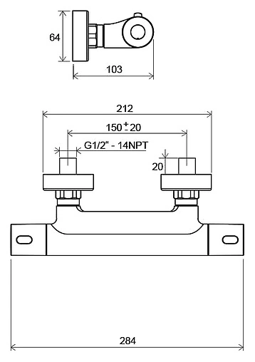 Термостат для душа Ravak Termo хром X070096 Термостат для душа Ravak Termo хром X070096