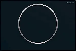 Клавиша смыва для унитаза Geberit Sigma 10 115.758.14.5 кнопка/черный матовый, кольцо/хром глянцевый, 1