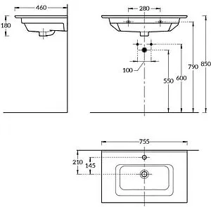 Раковина Kerama Marazzi Piano 75 белый PI.wb.75, 2