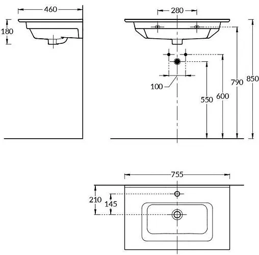 Раковина Kerama Marazzi Piano 75 белый PI.wb.75 Раковина Kerama Marazzi Piano 75 белый PI.wb.75