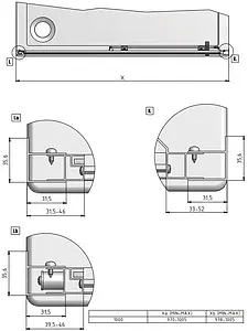 Дверь в нишу 1000мм прозрачное стекло Roltechnik Lega Line LLD2/1000 556-1000000-00-02, 2