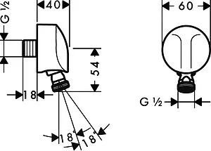 Шланговое подключение Hansgrohe FixFit E хром 27505000 Шланговое подключение Hansgrohe FixFit E хром 27505000, 2