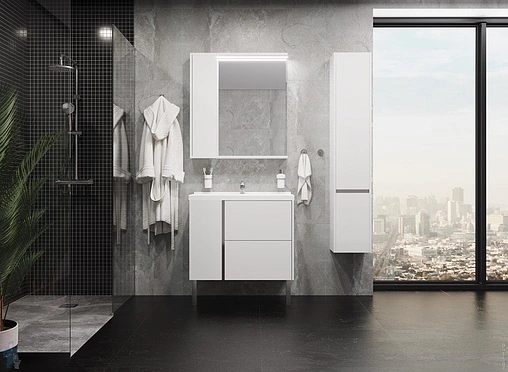 Тумба-умывальник подвесная Aquaton Стоун 80 белый 1A2282K1SX010