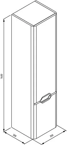 Шкаф-пенал подвесной Isvea Fonte 35 серый 21SQ3104036I