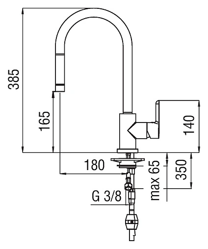 Смеситель для кухни с выдвижным изливом Nobili ABC хром/чёрный AB87137/1CR