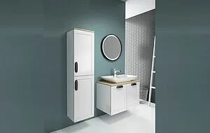 Шкаф-пенал подвесной Isvea Urban 35 белый/дуб 27TA3165035I, 4