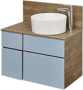 Тумба-умывальник подвесная Aquaton Мишель 80 фьорд/дуб рустикальный 1A2568K2MIDR0, 1