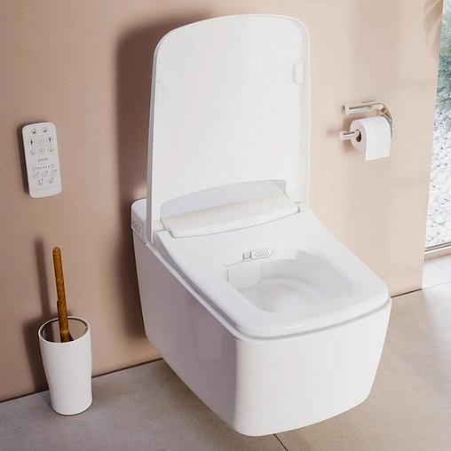 Умный унитаз-биде напольный безободковый VitrA V-Care Prime Rim-Ex белый 7232B403-6217