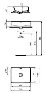 Раковина Ideal Standard Strada II 50 белый T296501 Раковина Ideal Standard Strada II 50 белый T296501, 2