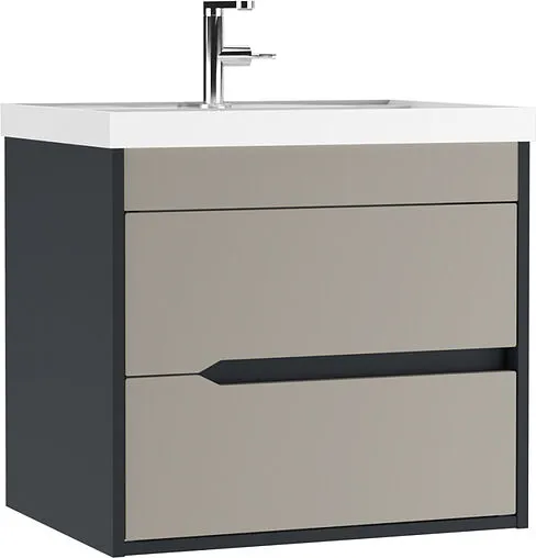 Тумба под умывальник подвесной Домино Karat 60 серый тауп DK3215T