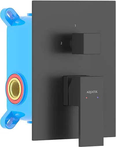 Смеситель для ванны скрытого монтажа Aquatek Либра чёрный матовый AQ1646MB