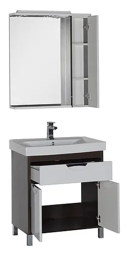 Шкаф-зеркало Aquanet Гретта 75 R белый/венге 00173995