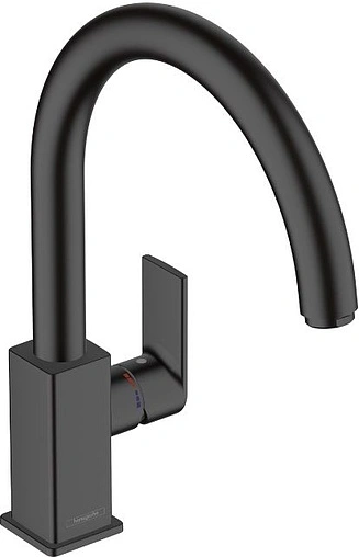 Смеситель для кухни Hansgrohe Vernis Shape M35 чёрный матовый 71871670