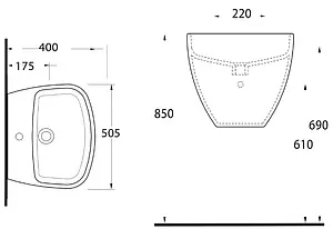 Раковина beWash Alster 50 белый 86511101 Раковина beWash Alster 50 белый 86511101, 2