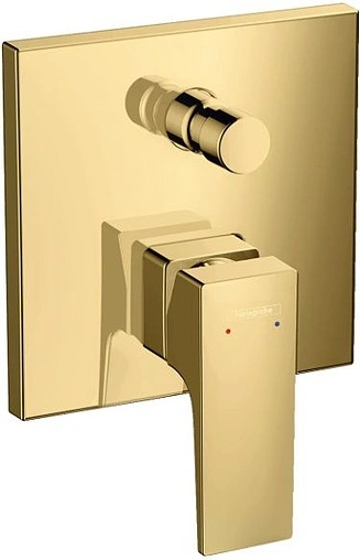 Смеситель для ванны скрытого монтажа со встроенной защитной комбинацией Hansgrohe Metropol полированное золото 32546990