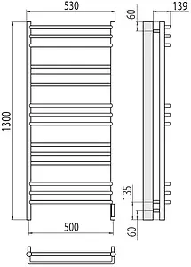 Полотенцесушитель электрический лесенка Terminus Соренто П15 500х1300 электро sensor quick touch полированная сталь 4670078531483, 2